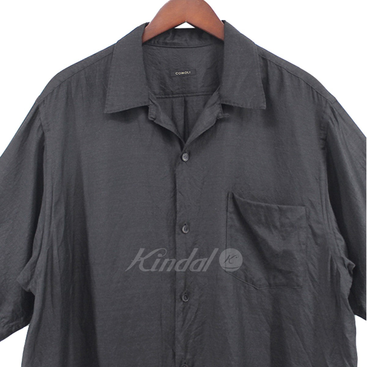 COMOLI(コモリ) 23SS ウールシルク 半袖オープンカラーシャツ x01 ...