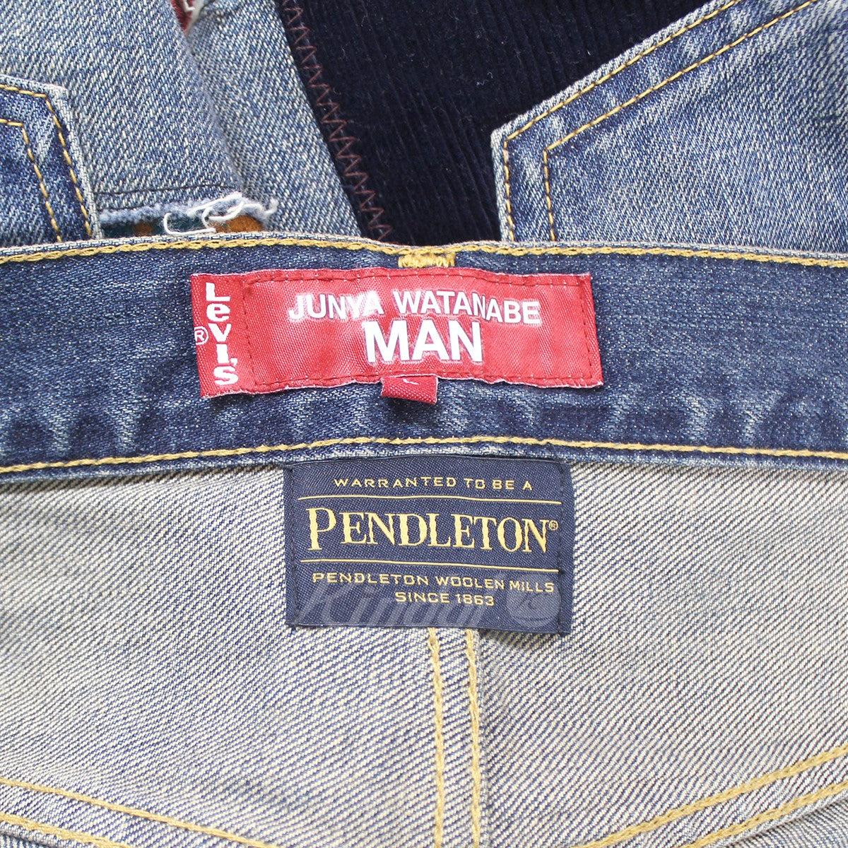 JUNYA WATANABE Comme des garcons MAN PENDLETON(ジュンヤワタナベコムデギャルソンマン ペンドルトン)  22AW Levi’s PENDLETON 再構築 パッチワーク デニムパンツ