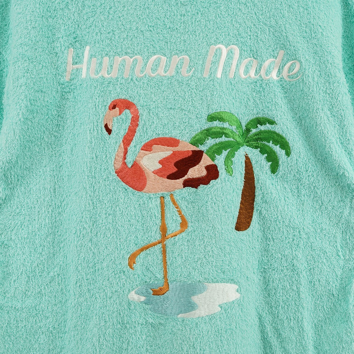 HUMAN MADE(ヒューマンメイド) 22AW Pile Shirt ロゴ 刺繍 パイル シャツ 開襟 半袖シャツ グリーン サイズ  L｜【公式】カインドオルオンライン ブランド古着・中古通販【kindal】