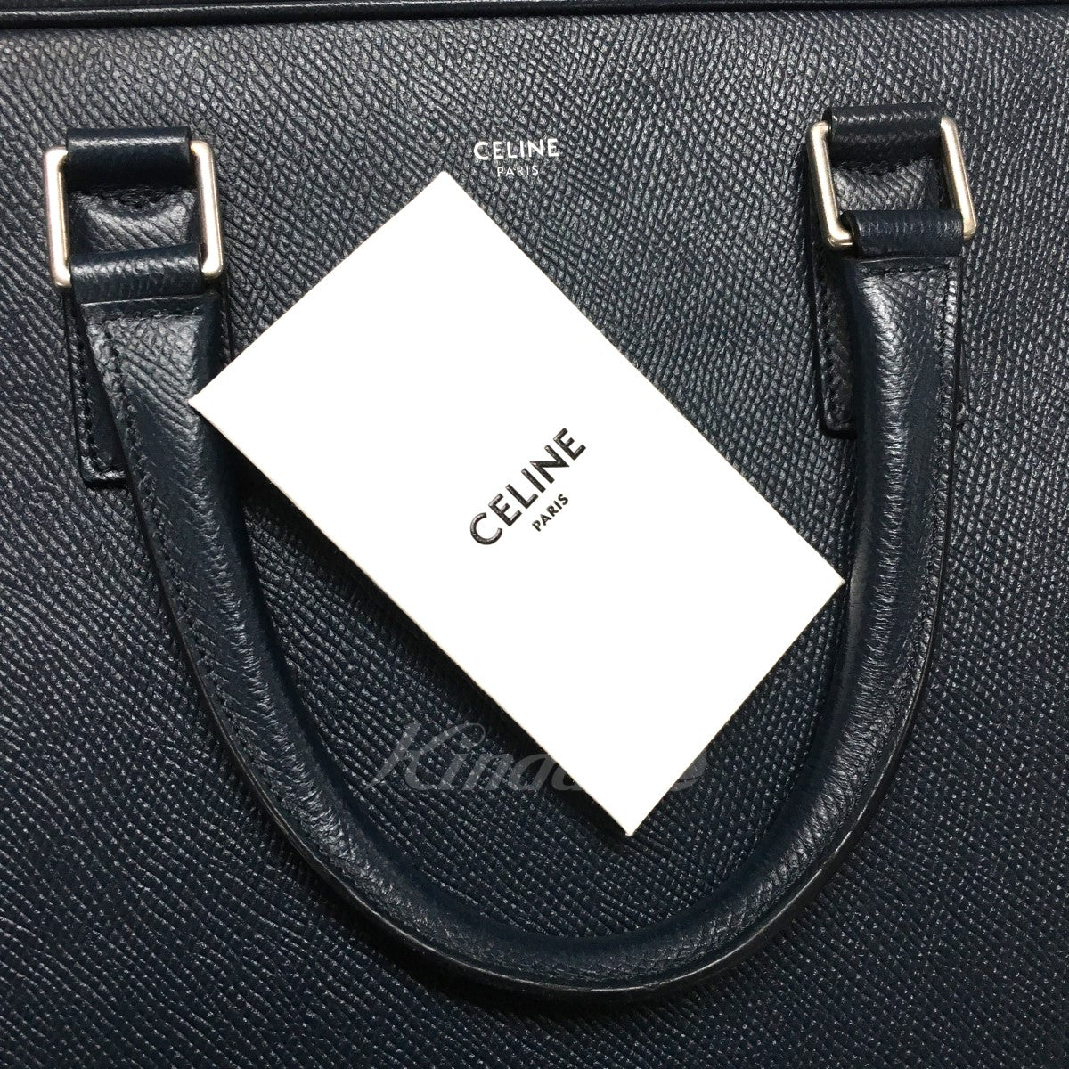 CELINE by Hedi Slimane(セリーヌ エディ・スリマン) 22AW ミディアム ブリーフケース ／ グレインドカーフスキン  ネイビーブルー｜【公式】カインドオルオンライン ブランド古着・中古通販【kindal】