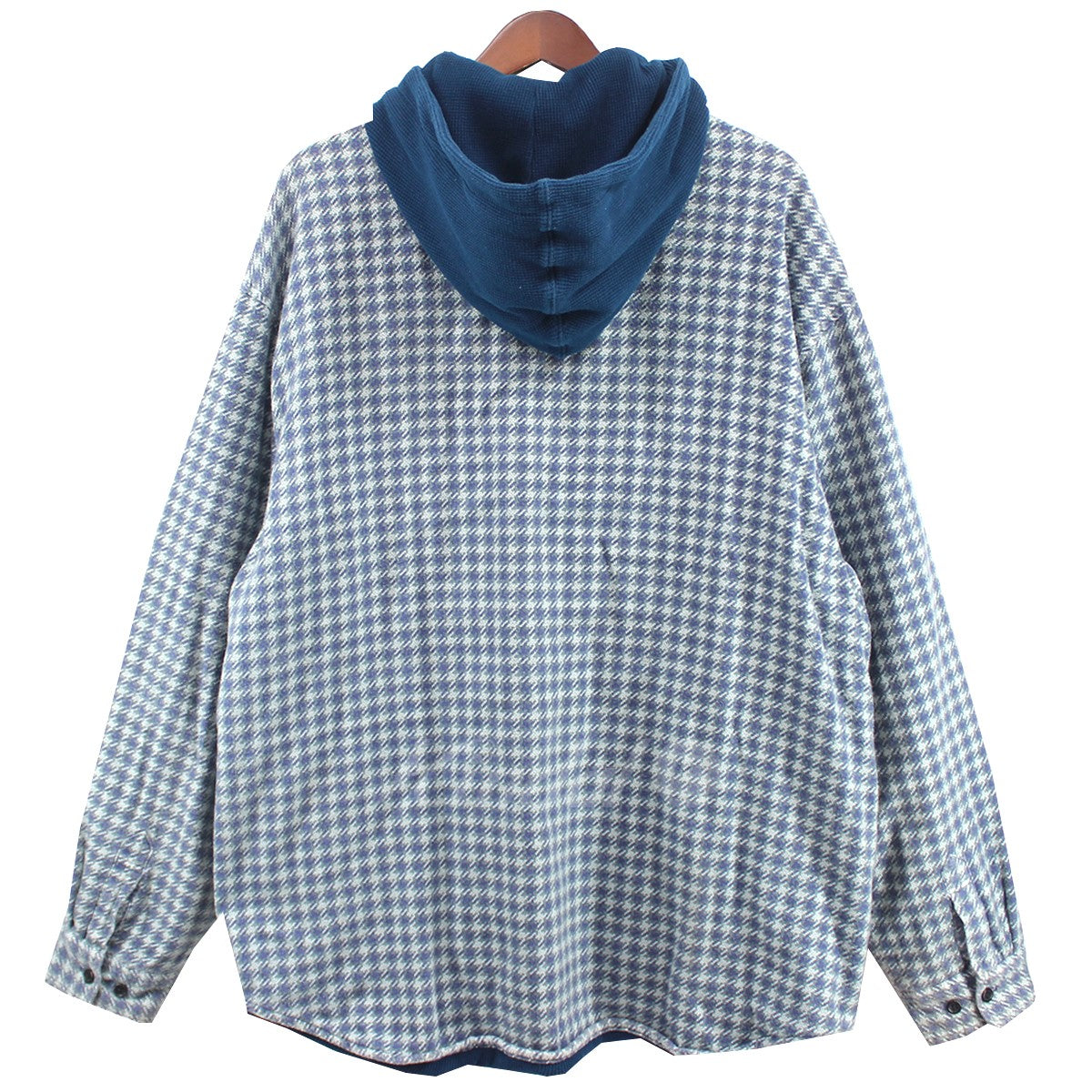 22AW Houndstooth Flannel Hooded Shirt フランネル フードシャツ