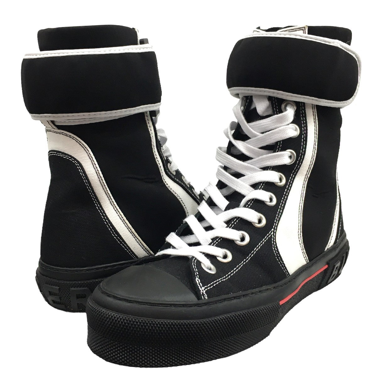 22SS High Top Black And White Canvas Sneakers