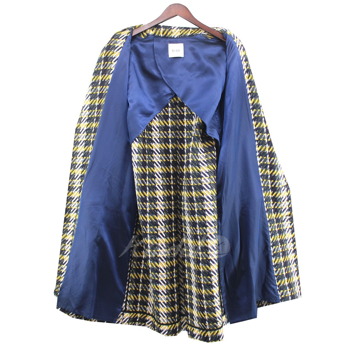 Sise(シセ) 20AW YELLOW CHECK イエロー チェック チェスターコート AZ