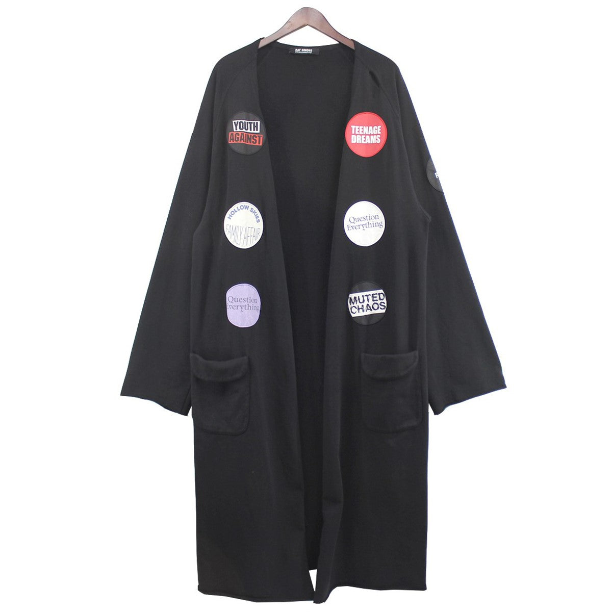 RAF SIMONS(ラフシモンズ) 21SS Fleece bathrobe ロゴパッチ スウェット バスローブ ガウンコート 211-M625  19003-0099 ブラック サイズ M｜【公式】カインドオルオンライン ブランド古着・中古通販【kindal】