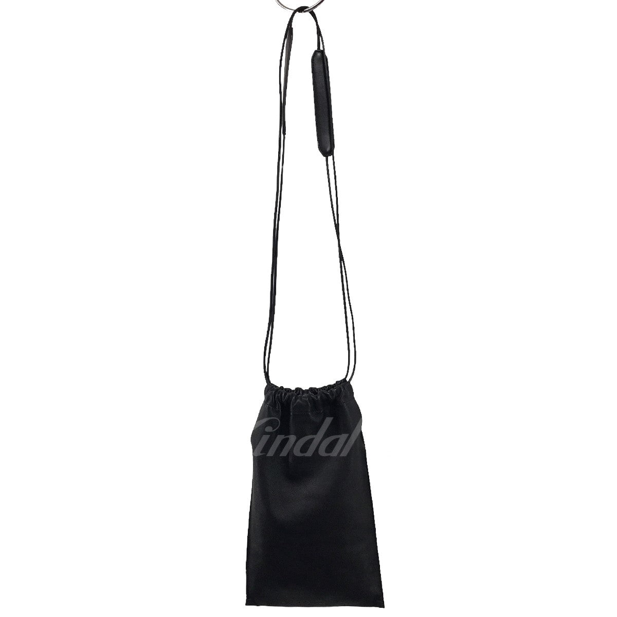 JIL SANDER(ジルサンダー) FLAT DRAWSTRING XS フラット ドローストリング レザー 巾着バッグ