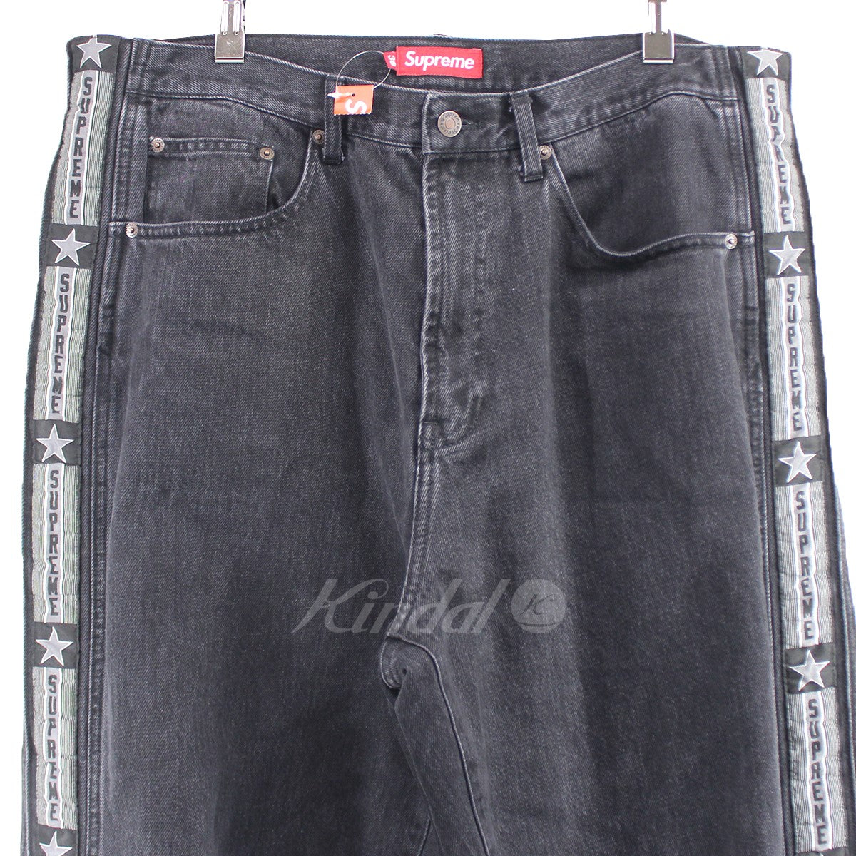 SUPREME(シュプリーム) 23AW Snap-Off Baggy Jean Washed Black ロゴ バギーデニム