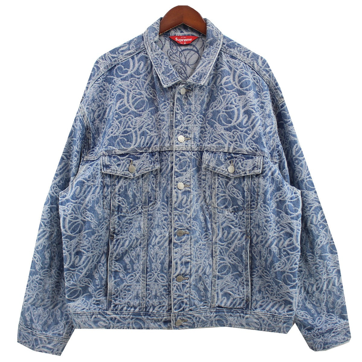 22AW Script Jacquard Denim Trucker Jacket ロゴ ジャケット