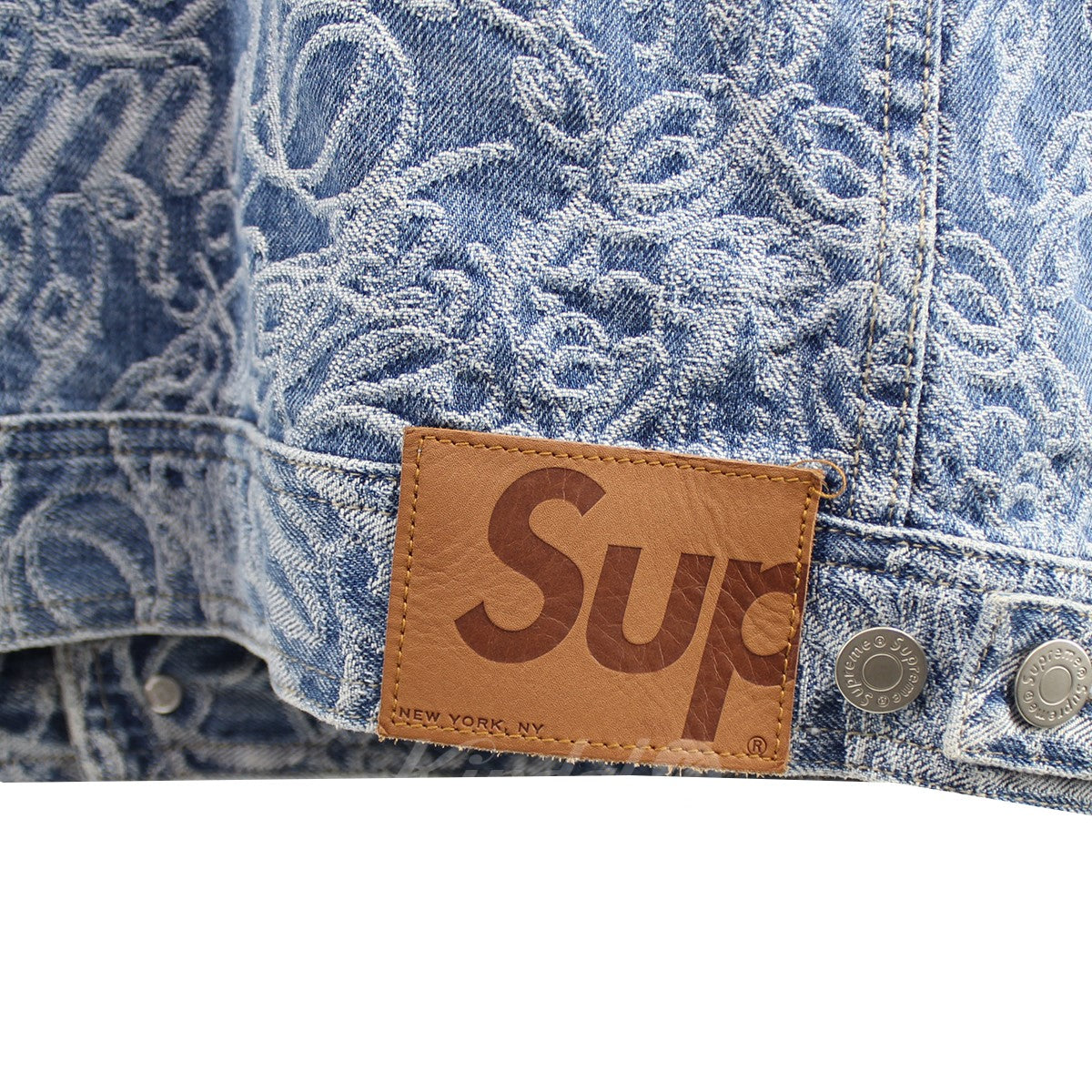 SUPREME(シュプリーム) 22AW Script Jacquard Denim Trucker Jacket ロゴ ジャケット