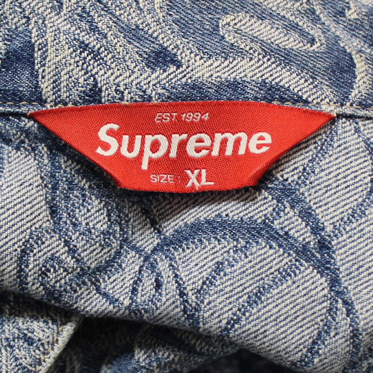 SUPREME(シュプリーム) 22AW Script Jacquard Denim Trucker Jacket ロゴ ジャケット ブルー サイズ  XL｜【公式】カインドオルオンライン ブランド古着・中古通販【kindal】