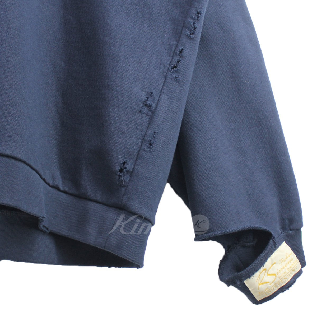 RAF SIMONS(ラフシモンズ) 22SS Destroyed Oversized Hoodie Grimcrawler パーカー 221-M178  19003-0044 ネイビー サイズ 15｜【公式】カインドオルオンライン ブランド古着・中古通販【kindal】