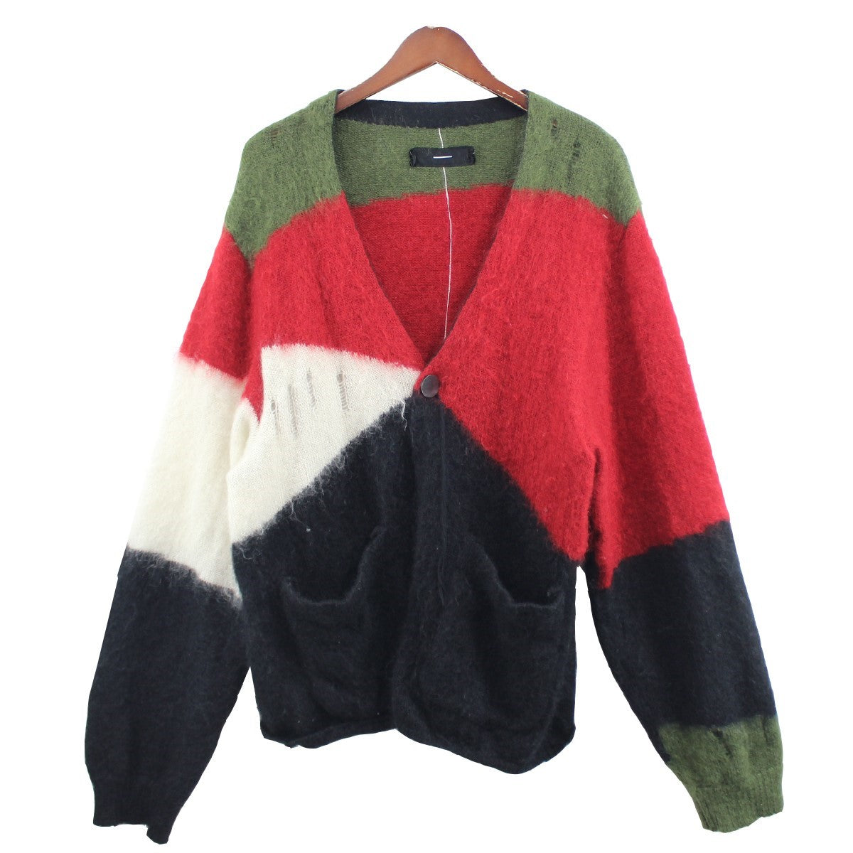 22AW CROSS OVER CARDIGAN ダメージ加工 モヘヤ カーディガン