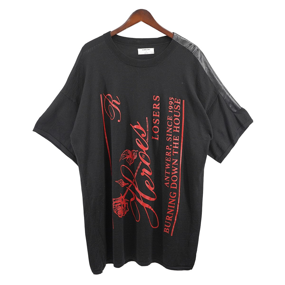 RAF SIMONS × TEMPLA 古着・中古 19AW Heroes rose T-shirt テープ 加工 オーバーサイズ ニット Tシャツ