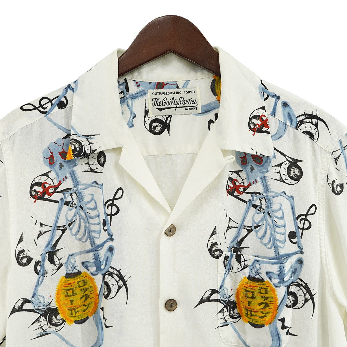 WACKO MARIA WOLF'S HEAD PRINTED MONSTER S／S HAWAIIAN SHIRT アロハシャツ HAWAIIAN  SHIRT ハワイアン 開襟 オープンカラー 半袖シャツ ホワイト × マルチカラー サイズ 15｜【公式】カインドオルオンライン  ブランド古着・中古通販【kindal】