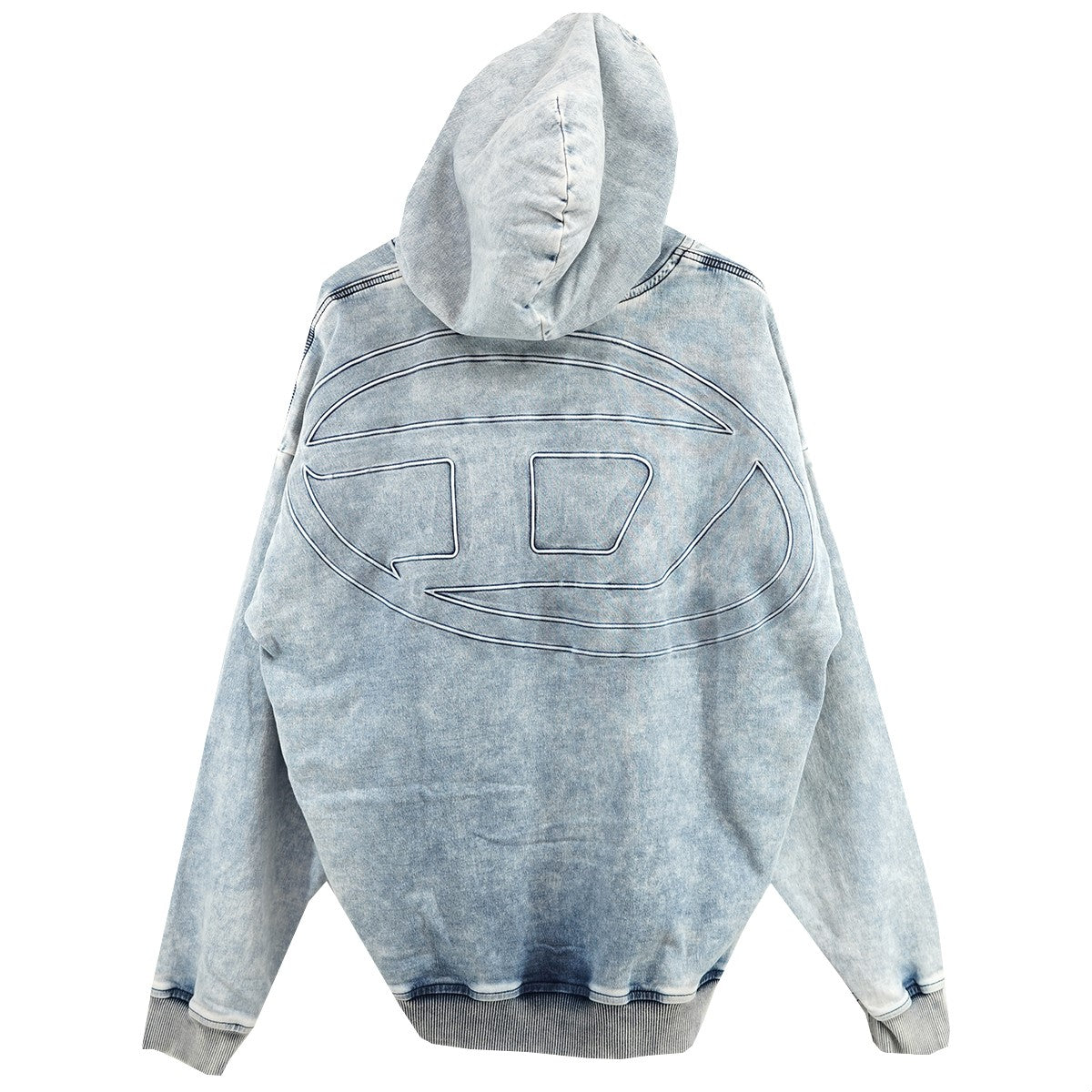 DIESEL by Glenn Martens(ディーゼル グレン・マーティンス) 24AW D-Um-Rib-S2 Track オーバル D ロゴ  デニム パーカー 定価73700円 A15202 ブルー サイズ L｜【公式】カインドオルオンライン ブランド古着・中古通販【kindal】