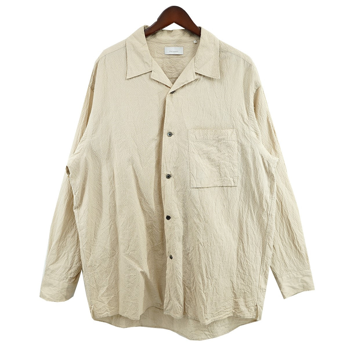 Phlannel(フランネル) Cotton Silk Ramie Check Open Collar Overshirt  BBZ2021504A0001 ベージュ サイズ 19｜【公式】カインドオルオンライン ブランド古着・中古通販【kindal】