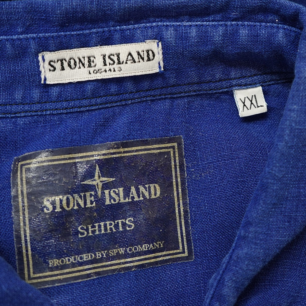 STONE ISLAND(ストーンアイランド) リネン半袖シャツ ブルー サイズ 16｜【公式】カインドオルオンライン  ブランド古着・中古通販【kindal】