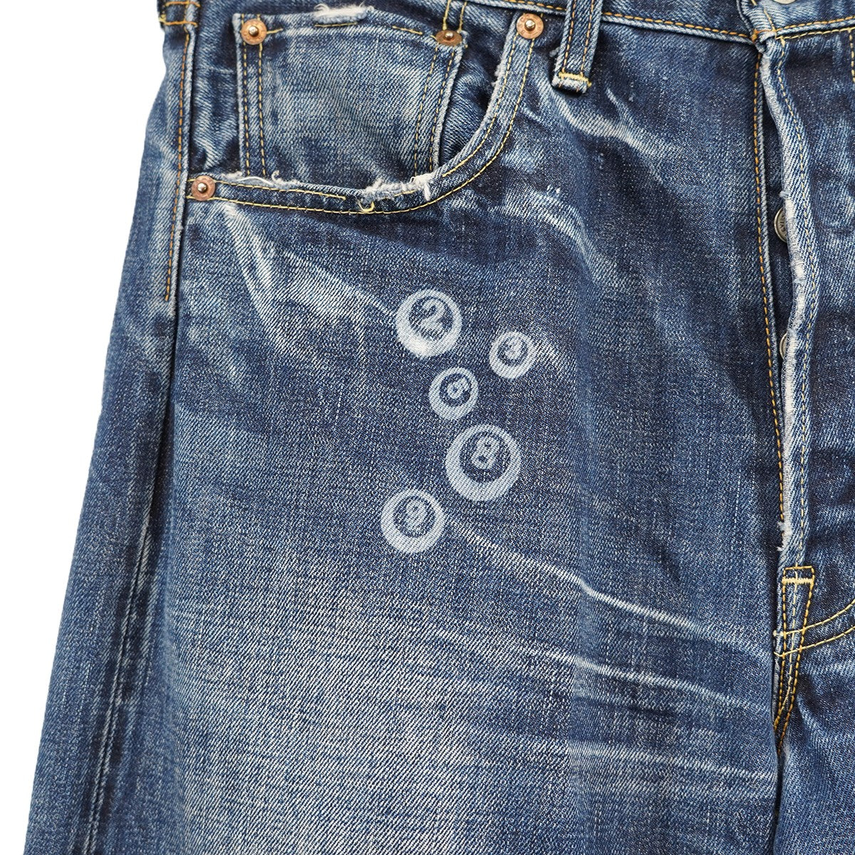 LEVI’S VINTAGE CLOTHING 古着・中古 501 XX ビッグE ダブルエックス プリント 復刻デニムパンツ