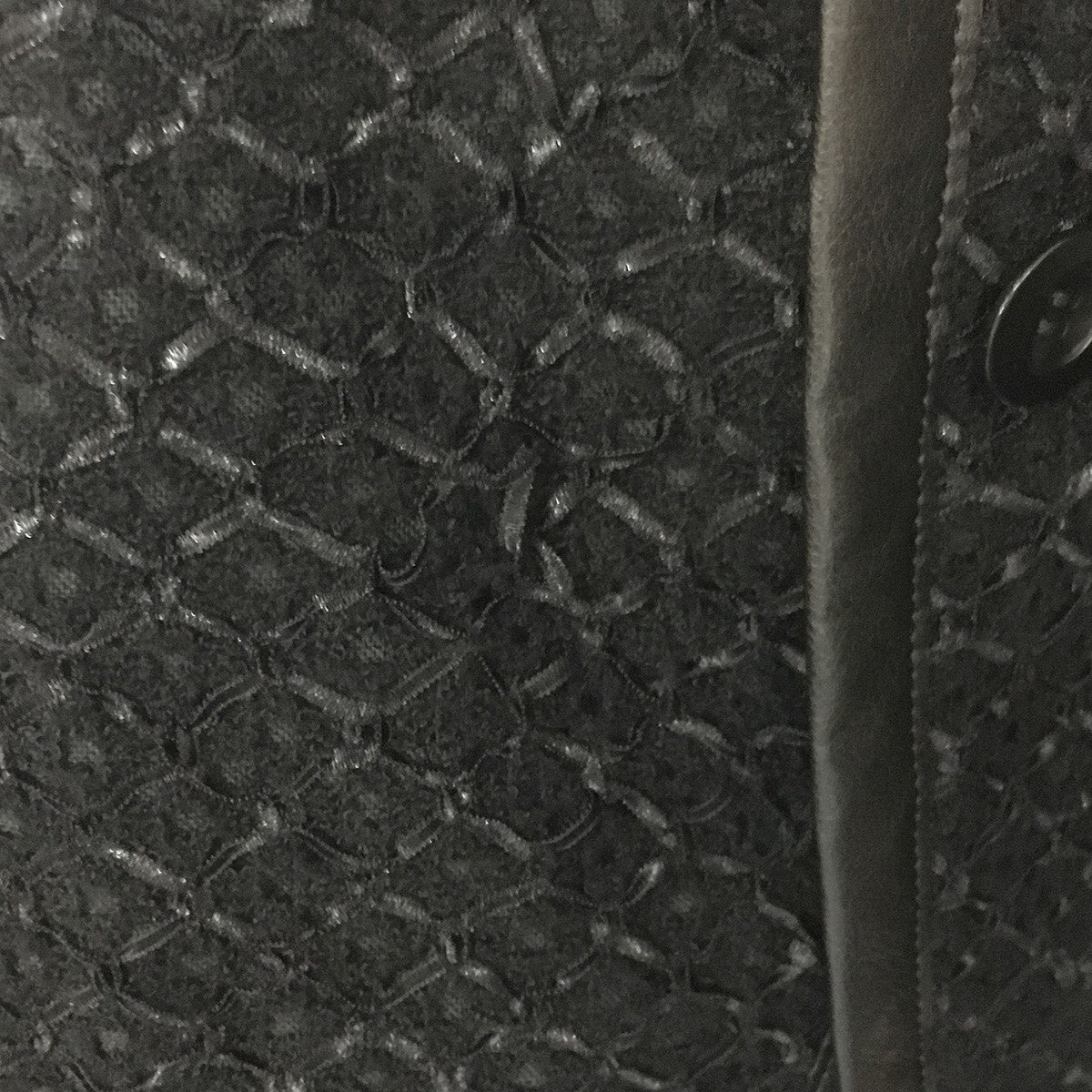 23SS バスキア レーヨンナイロンラッセルレース×ウールトロピカル 切替 グラフィック ノーカラー カラーレス  ジャケット