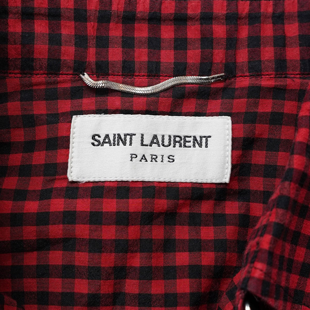 Saint Laurent Paris(サンローランパリ) エディ期 シルク混 ウエスタンギンガムチェックシャツ 417541 Y578L レッド  サイズ XS｜【公式】カインドオルオンライン ブランド古着・中古通販【kindal】