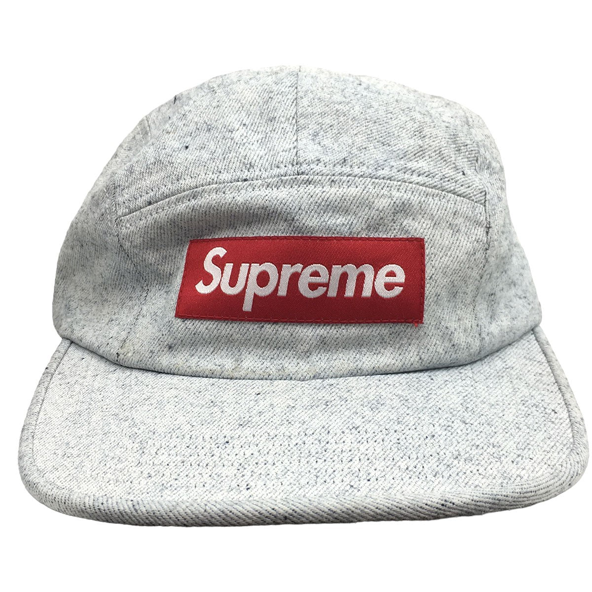 Supreme(シュプリーム) 24SS Coated Denim Camp Cap ロゴ コーティング 加工 デニム キャップ ブランド表記  ホワイト 実物ブルーグレー調｜【公式】カインドオルオンライン ブランド古着・中古通販【kindal】