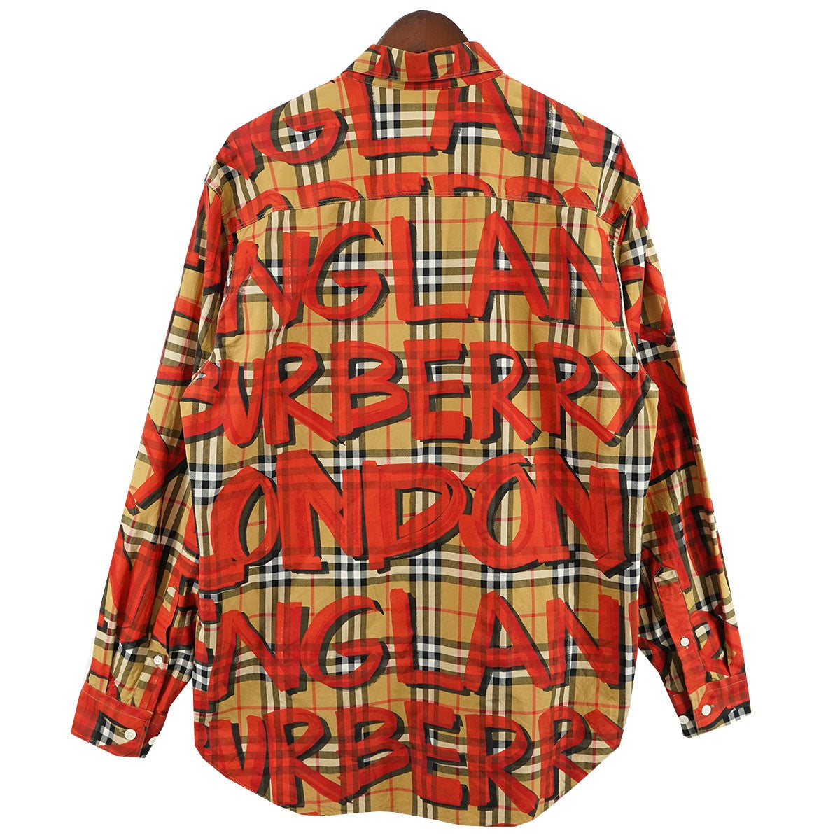 BURBERRY(バーバリー) Graffiti Print Vintage Check Shirt グラフィティ ペイント シャツ 8002928  ブラウン×レッド サイズ M｜【公式】カインドオルオンライン ブランド古着・中古通販【kindal】