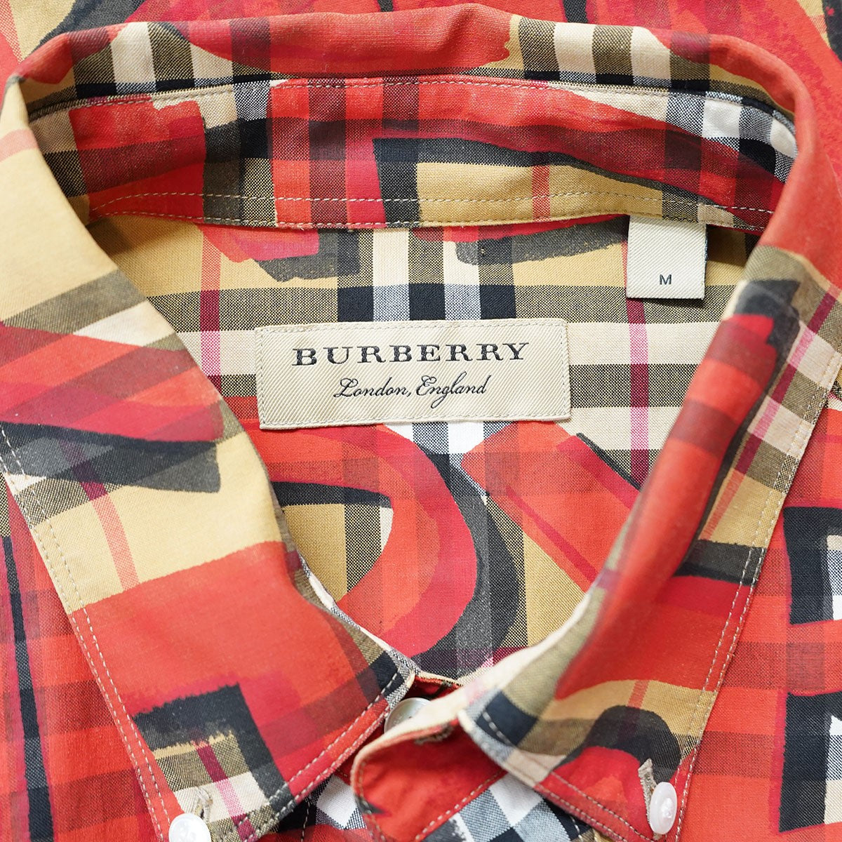 BURBERRY(バーバリー) Graffiti Print Vintage Check Shirt グラフィティ ペイント シャツ 8002928  ブラウン×レッド サイズ M｜【公式】カインドオルオンライン ブランド古着・中古通販【kindal】