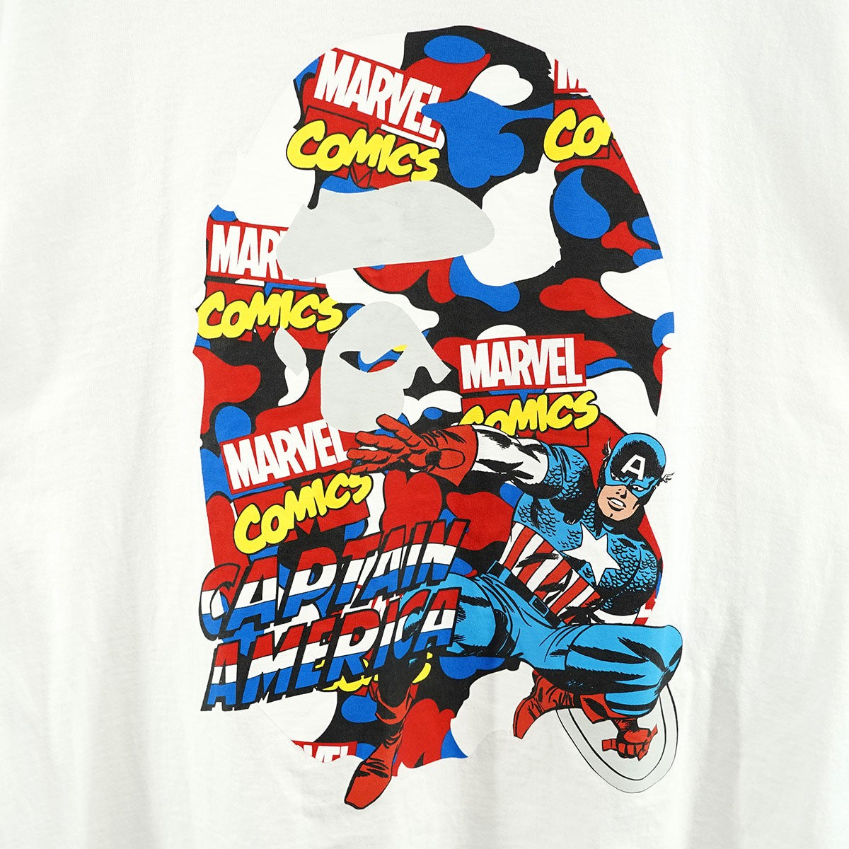 A BATHING APE(アベイシングエイプ) BAPE MARVEL CAMO CAPTAIN AMERICA TEE マーベル Tシャツ  ホワイト サイズ XL｜【公式】カインドオルオンライン ブランド古着・中古通販【kindal】