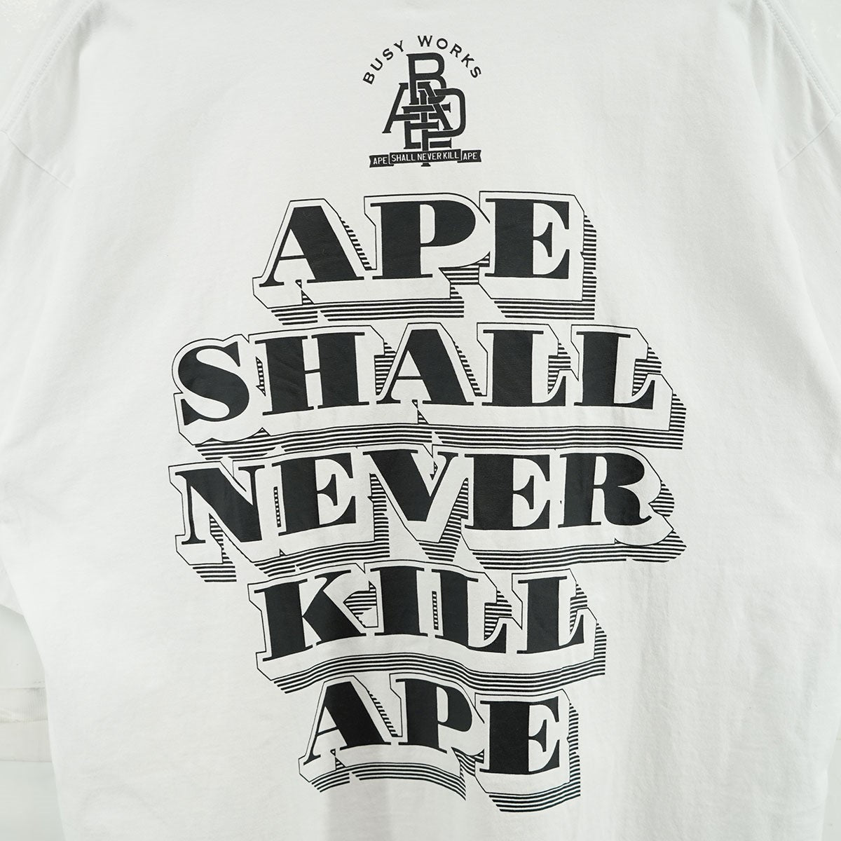 A BATHING APE(アベイシングエイプ) ape shall never kill ape ロゴ Tシャツ 001TEG801084X  ホワイト サイズ L｜【公式】カインドオルオンライン ブランド古着・中古通販【kindal】