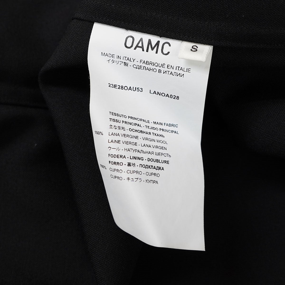 OAMC(オーエーエムシー) IAN SHIRT ロゴ刺繍 ダブルジップ イアン シャツ 23E28OAU53 LANOA028 ブラック サイズ  S｜【公式】カインドオルオンライン ブランド古着・中古通販【kindal】