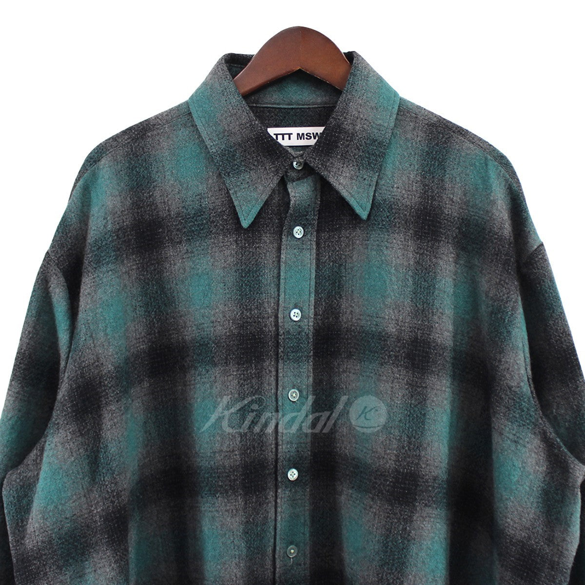 TTT MSW(ティーモダンストリートウエア) 21AW Wool cashmere check shirt ウール カシミア チェック シャツ