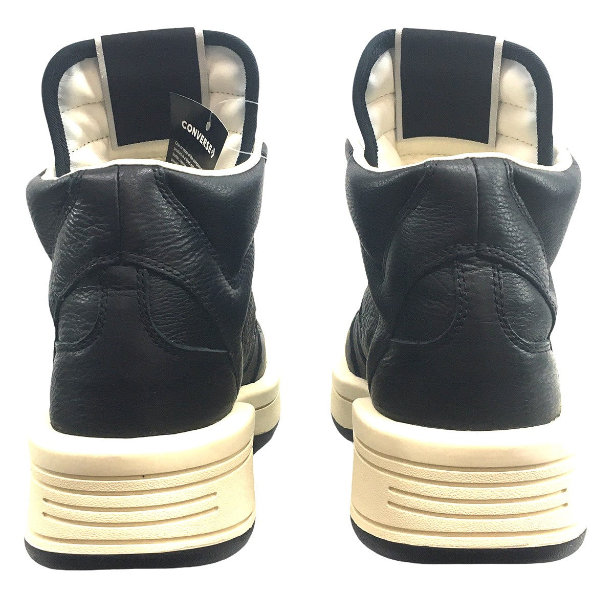 DRKSHDW (RICK OWENS)(ダークシャドー (リックオウエンス)) TURBOWPN Midターボウェポン レザー ボリューム ソール  ロゴ スニーカー シューズ 靴 172342C ブラック サイズ 9.5 (27.5CM)｜【公式】カインドオルオンライン  ブランド古着・中古通販【kindal】