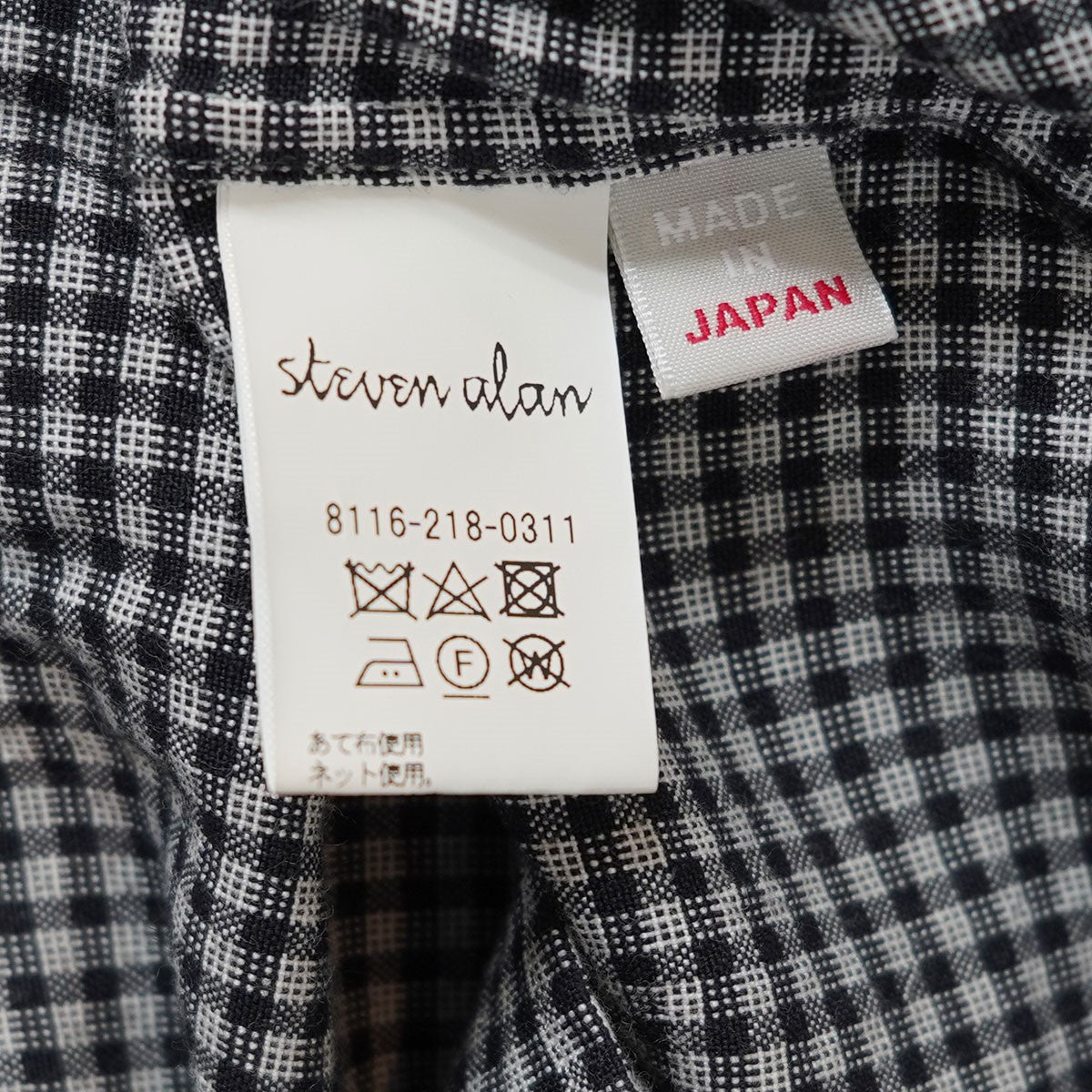 STEVEN ALAN(スティーヴンアラン) GINGHAM CHECK REGULAR COLLAR SHORT SLEEVE SHIRT