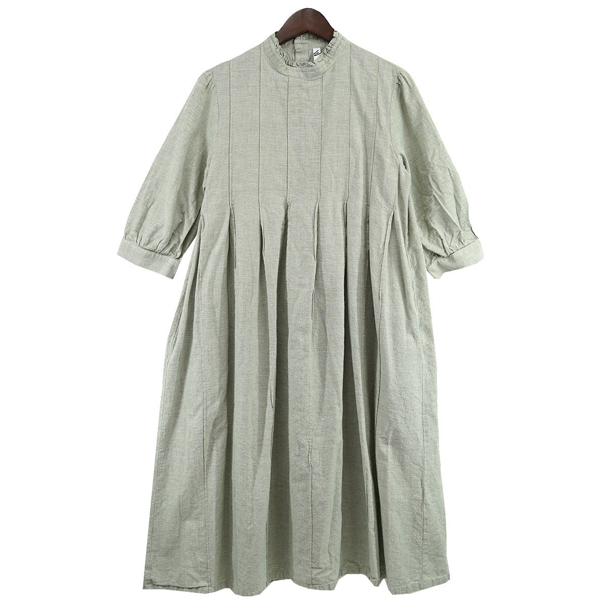 マザーハウス 150dt カディ コットン ワンピース MOTHERHOUSE(マザーハウス) 150dt Khadi Front Tuck One-piece