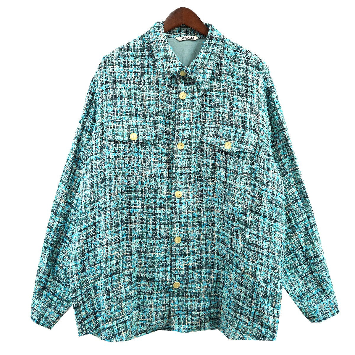 AURALEE(オーラリー) 23SS HOMESPUN SUMMER TWEED SHIRTS BLOUSON ツイード シャツ A23SS01HW  定価132000円 ＬＩＧＨＴ ＢＬＵＥ×ＮＡＶＹ (ライトブルー×ネイビー調)マルチカラー サイズ 4｜【公式】カインドオルオンライン  ブランド古着・中古通販【kindal】