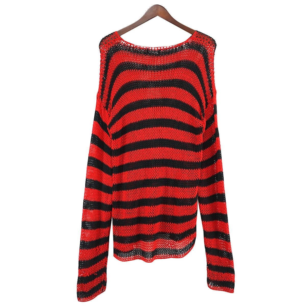 SS97 Striped Open Knit Cotton Sweaterストライプ ボーダー コットン ローゲージ ニット セーター