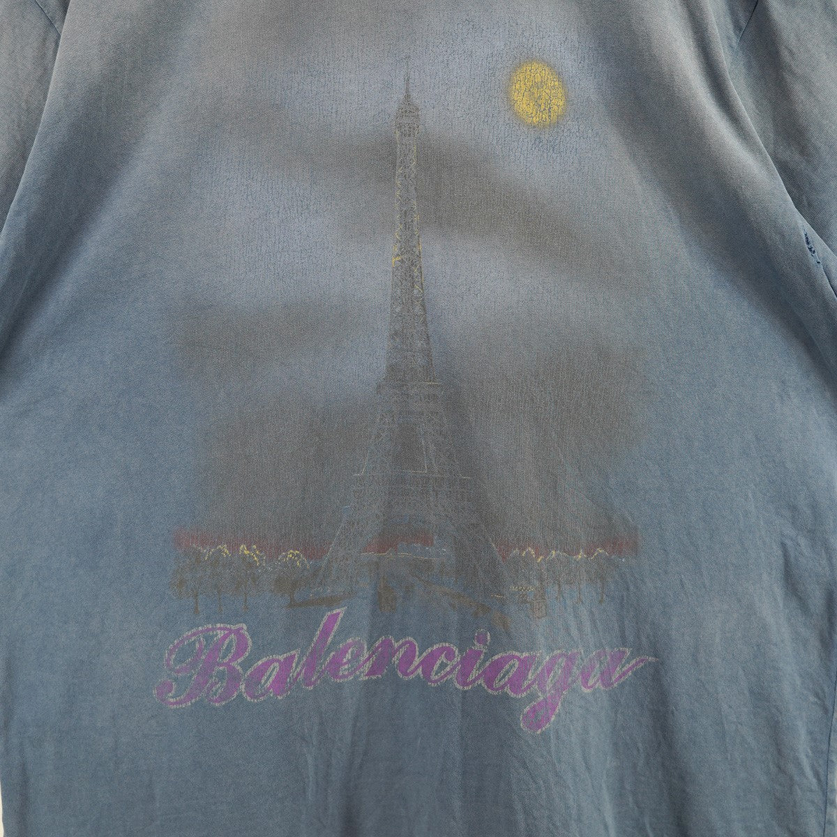 24SS Paris Moon Oversized TeeVintage ヴィンテージ 加工 ロゴ オーバーサイズ パリ  Tシャツ