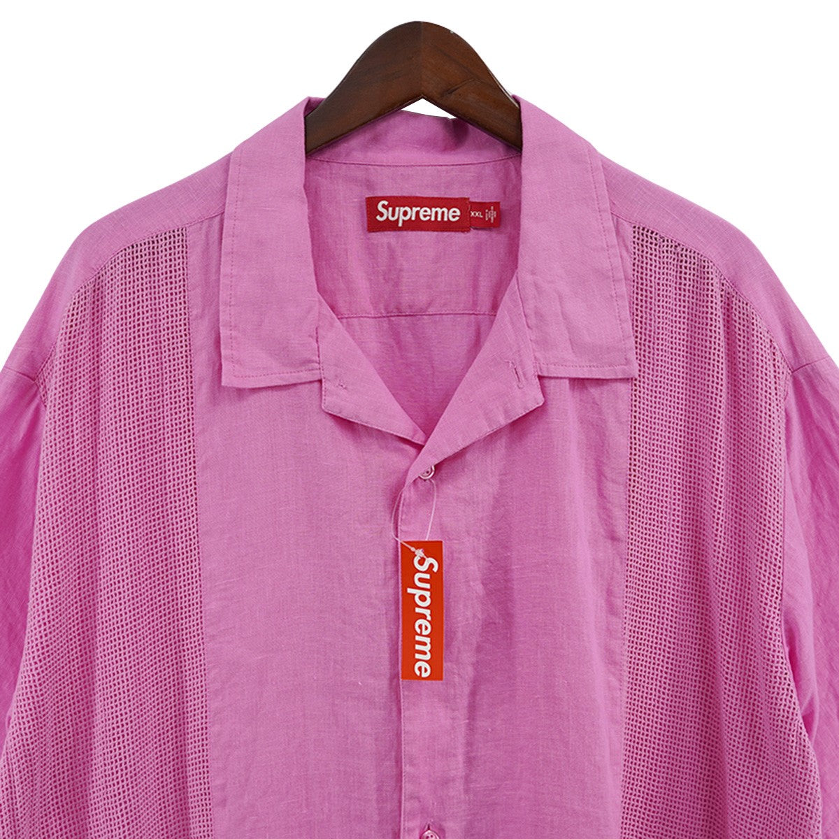 Supreme 古着・中古 24SS Mesh Panel Linen S／S Shirt メッシュ パネル リネン シャツ