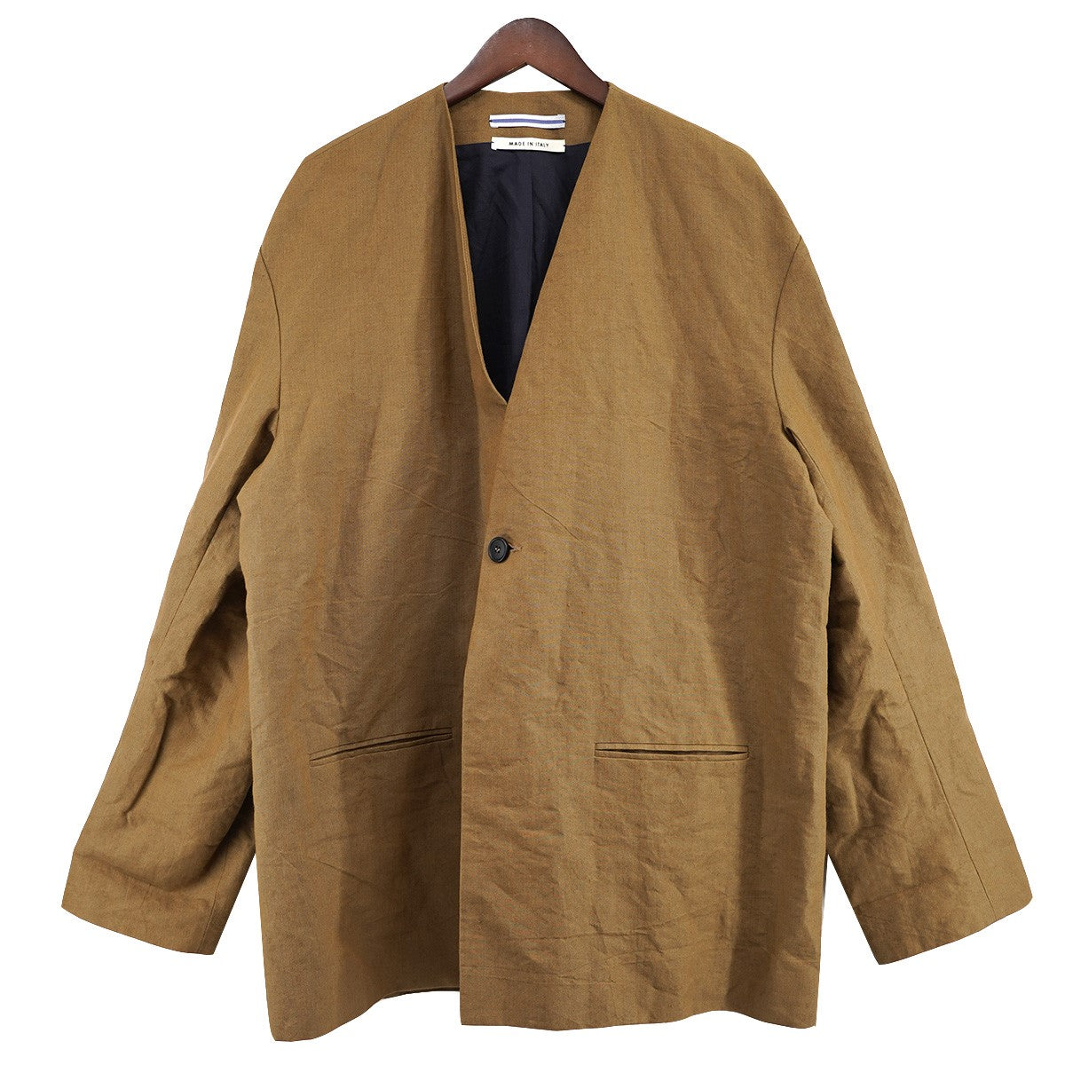 CRISTASEYA 古着・中古 COLLARLESS JACKET 和紙 ペーパー カラーレス ジャケット