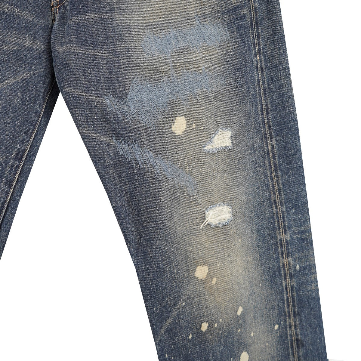 LEVI’S VINTAGE CLOTHING 古着・中古 501XX 復刻 ビッグE 日本製 ダメージ加工 LVC デニムパンツ ジーンズ