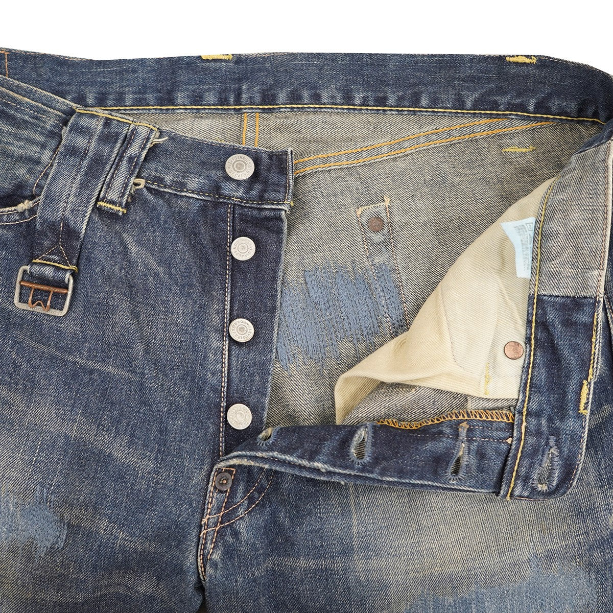 LEVI’S VINTAGE CLOTHING 古着・中古 501XX 復刻 ビッグE 日本製 ダメージ加工 LVC デニムパンツ ジーンズ