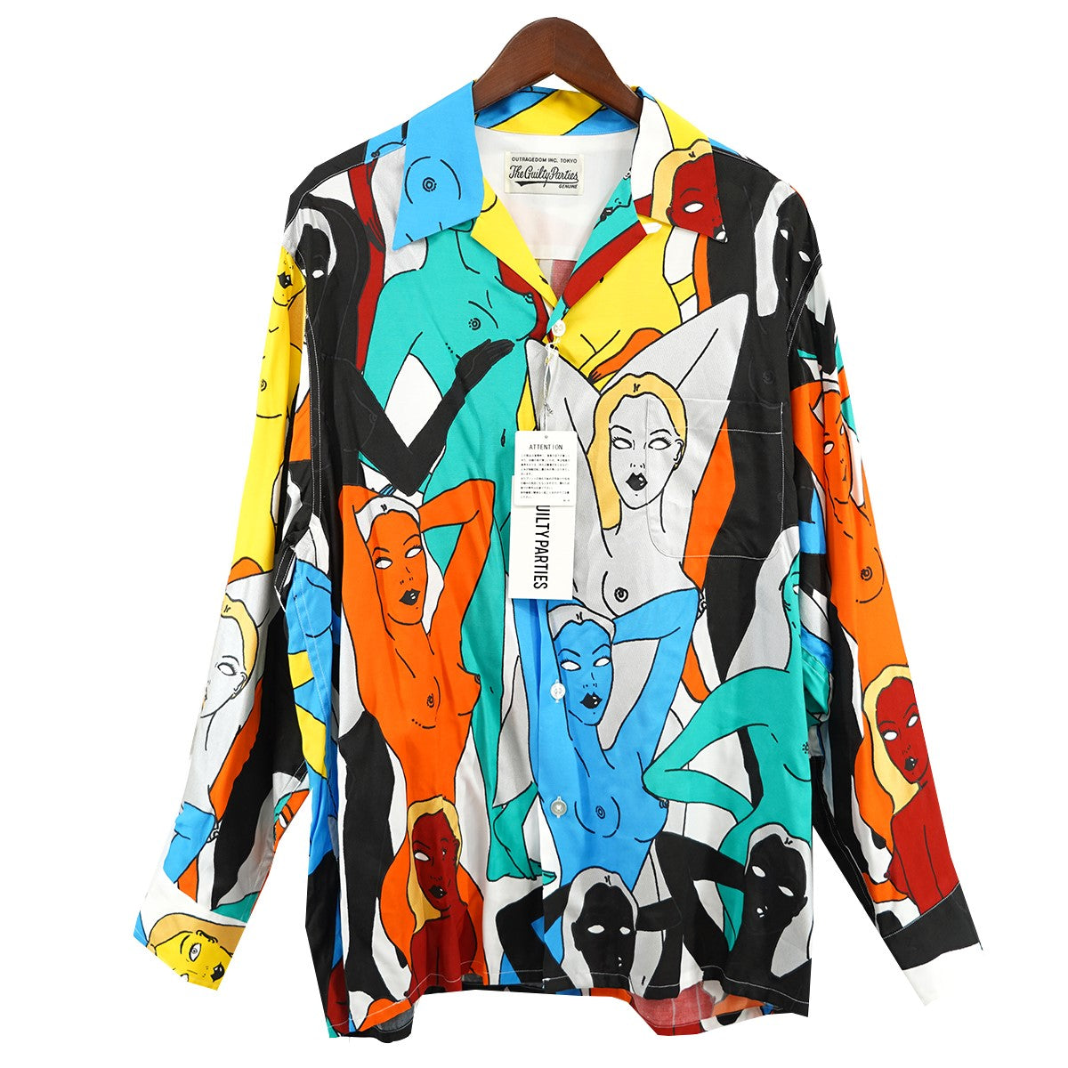 WACKO MARIA 22AW 天国東京百女柄図 HAWAIIAN SHIRT L／Sハワイアン 長袖 アロハ 開襟 オープンカラー シャツ 古着・中古-1枚目のアイテム画像