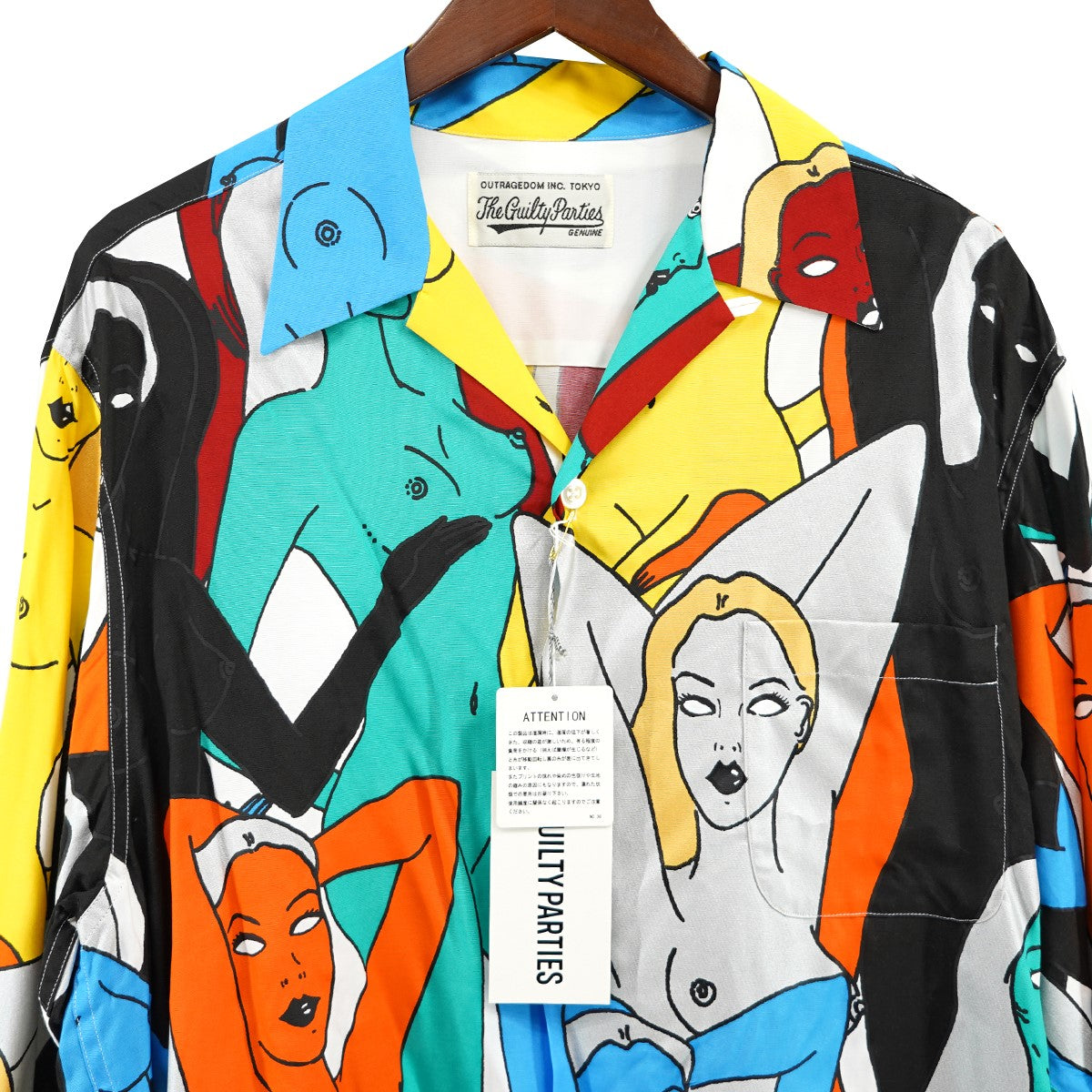 WACKO MARIA 22AW 天国東京百女柄図 HAWAIIAN SHIRT L／Sハワイアン 長袖 アロハ 開襟 オープンカラー シャツ 古着・中古-2枚目のアイテム画像