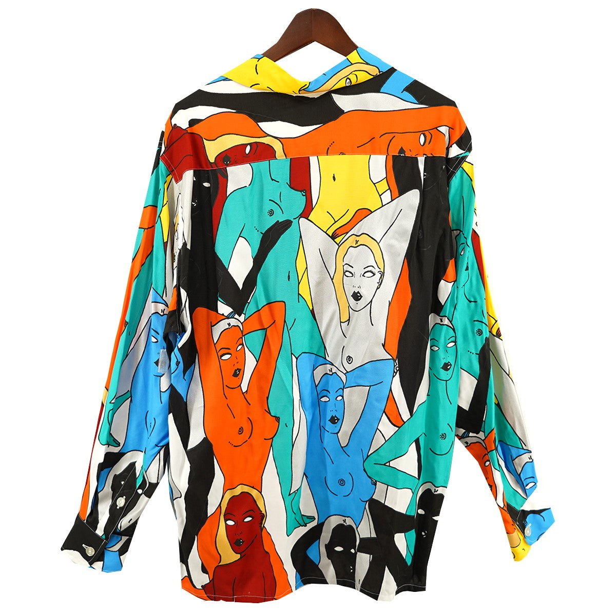WACKO MARIA 22AW 天国東京百女柄図 HAWAIIAN SHIRT L／Sハワイアン 長袖 アロハ 開襟 オープンカラー シャツ 古着・中古-4枚目のアイテム画像