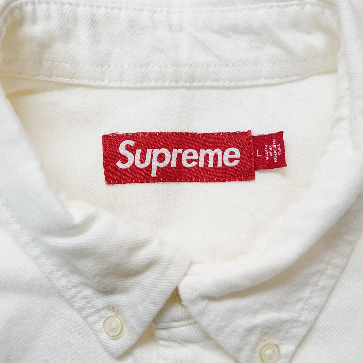 Supreme(シュプリーム) 24AW Small Box Shirt White Denim スモールボックスロゴ デニムシャツ ホワイトデニム  サイズ L｜【公式】カインドオルオンライン ブランド古着・中古通販【kindal】