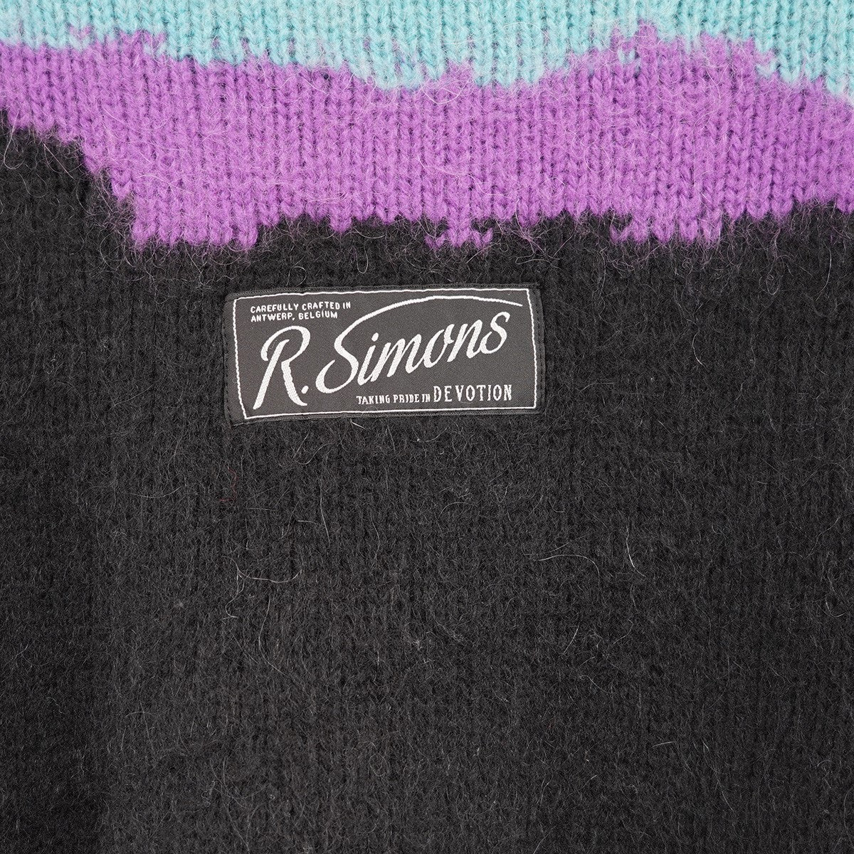 RAF SIMONS 古着・中古 21AW boiled knit sweater オーバーサイズ ロゴ パッチ ボイルド ニット