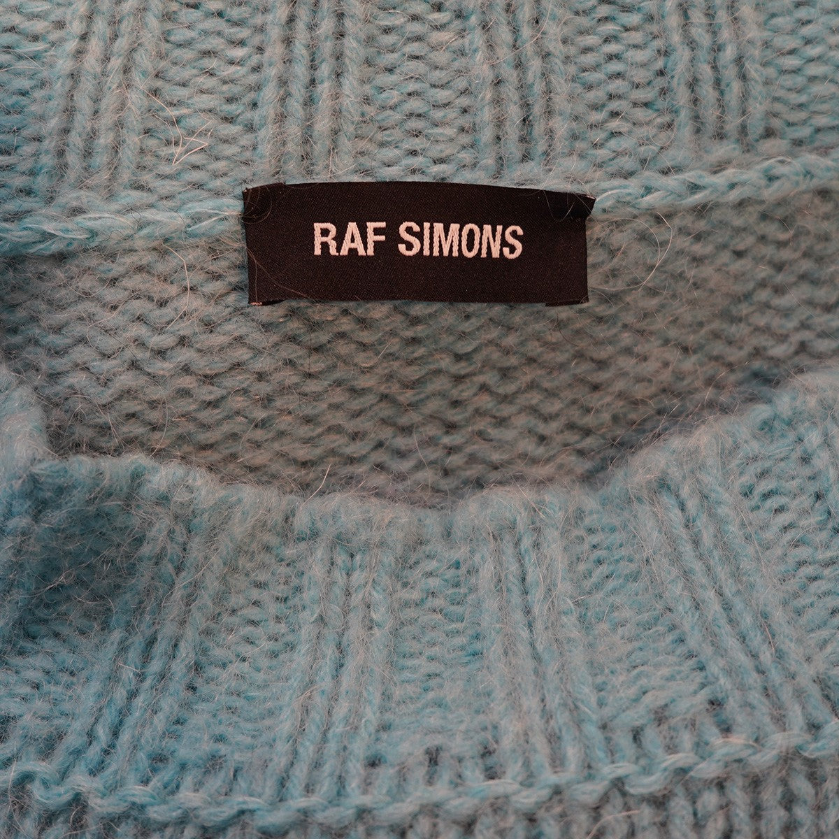 RAF SIMONS 古着・中古 21AW boiled knit sweater オーバーサイズ ロゴ パッチ ボイルド ニット