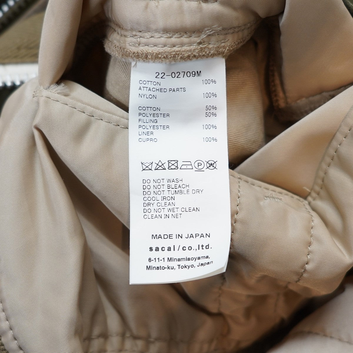 sacai 22SS Nylon Twill Mix Blouson ドッキング レイヤード ブルゾンの古着・中古アイテム