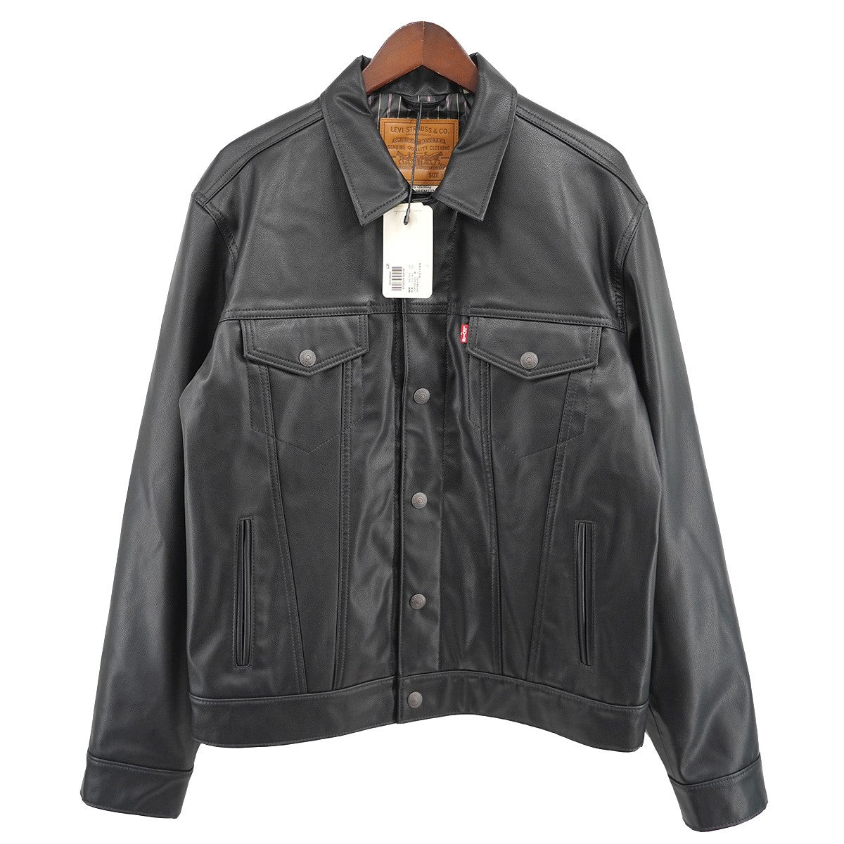 LEATHER TRUCKER JACKET フェイクレザートラッカージャケット