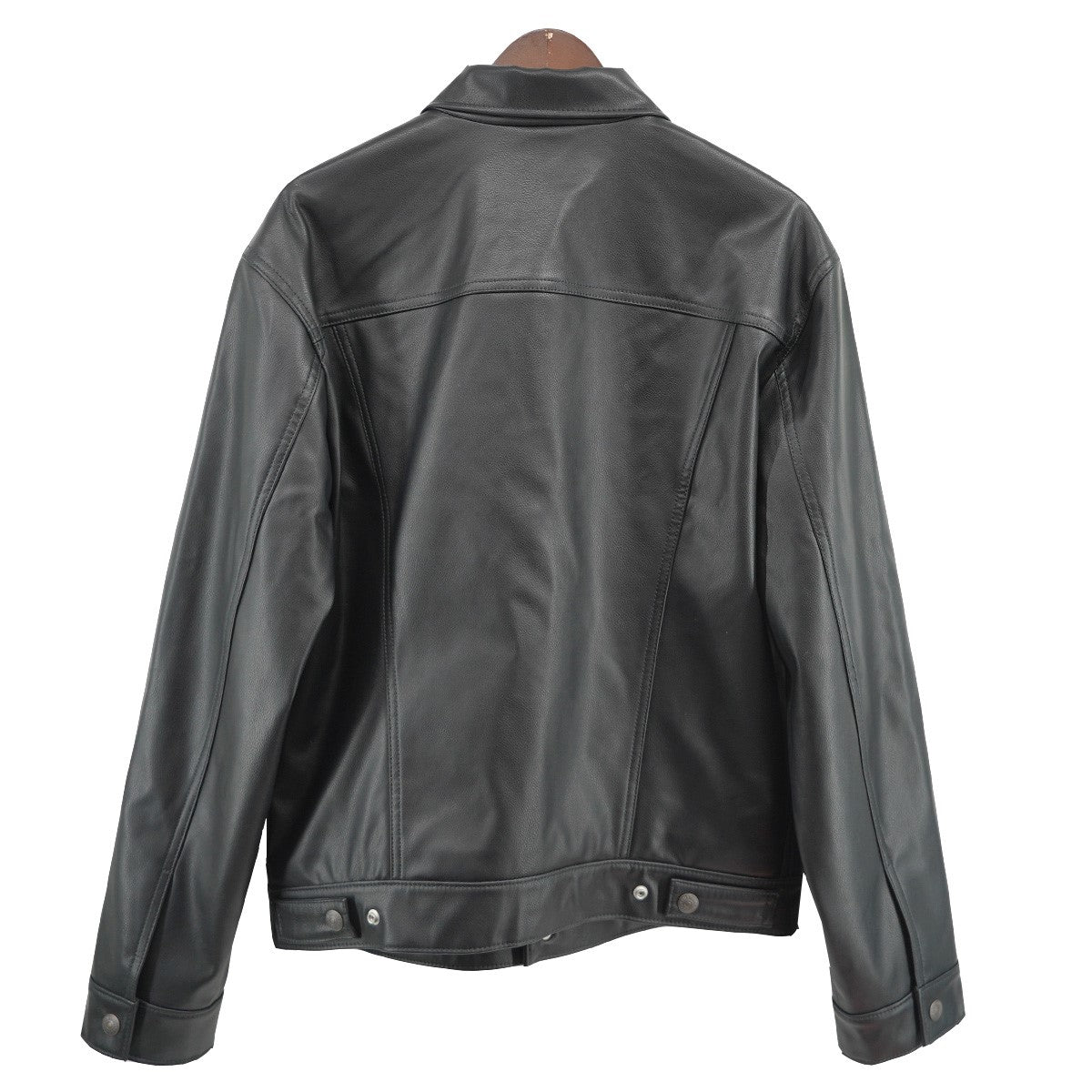 LEATHER TRUCKER JACKET フェイクレザートラッカージャケット