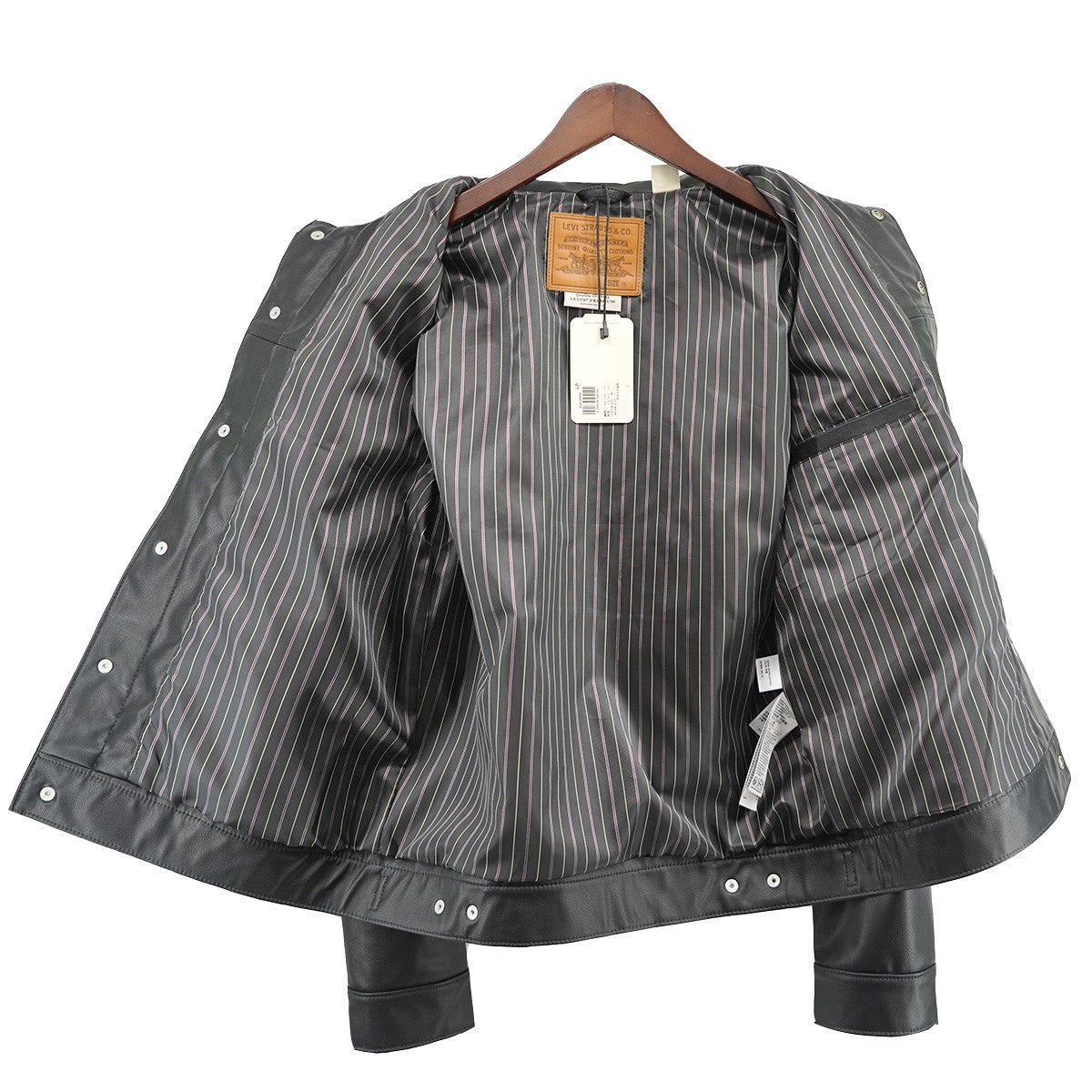 LEATHER TRUCKER JACKET フェイクレザートラッカージャケット